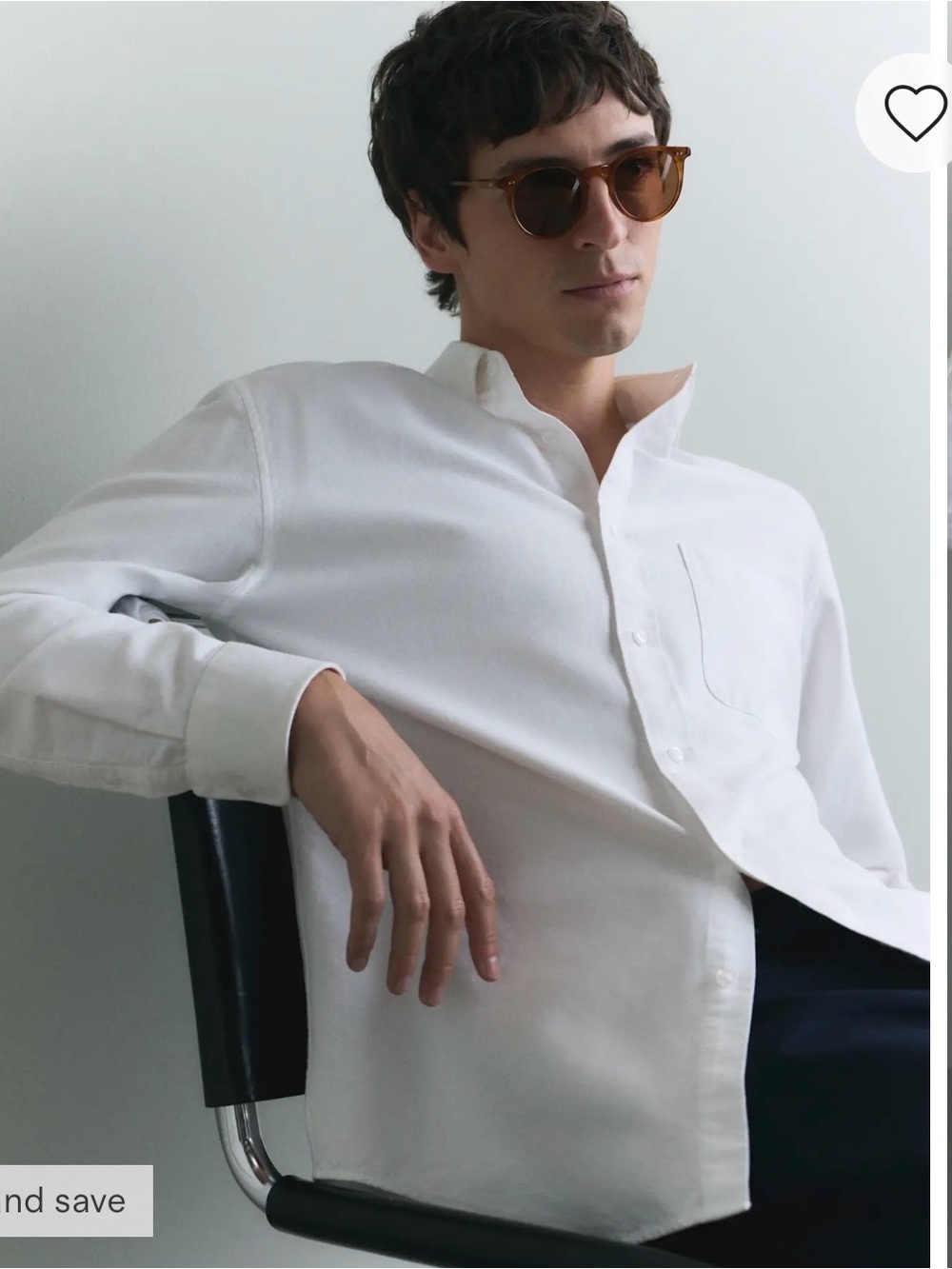 Quince Mens Organic Cotton Oxford Shirt Button Down Large white